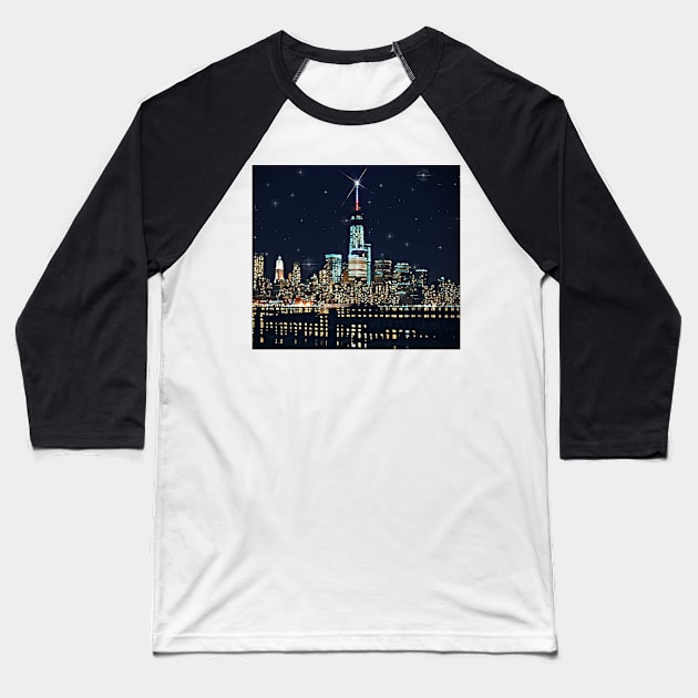 NYC Freedom Tower (New York City) Baseball T-Shirt by Unique Designs